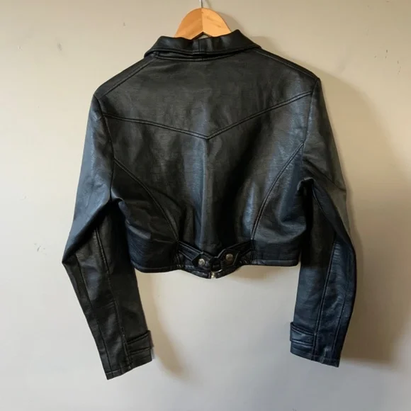 Vintage Simpatico black faux leather crop jacket - Picture 8 of 8